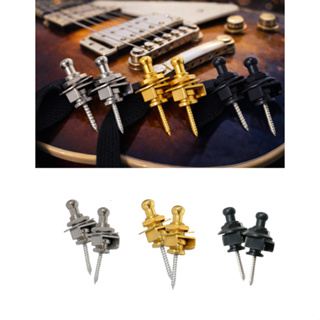 Kit 2x Strap Lock Trava Correia para Guitarra Baixo Violão nas cores Cromado Dourado Preto em Oferta na Shopee