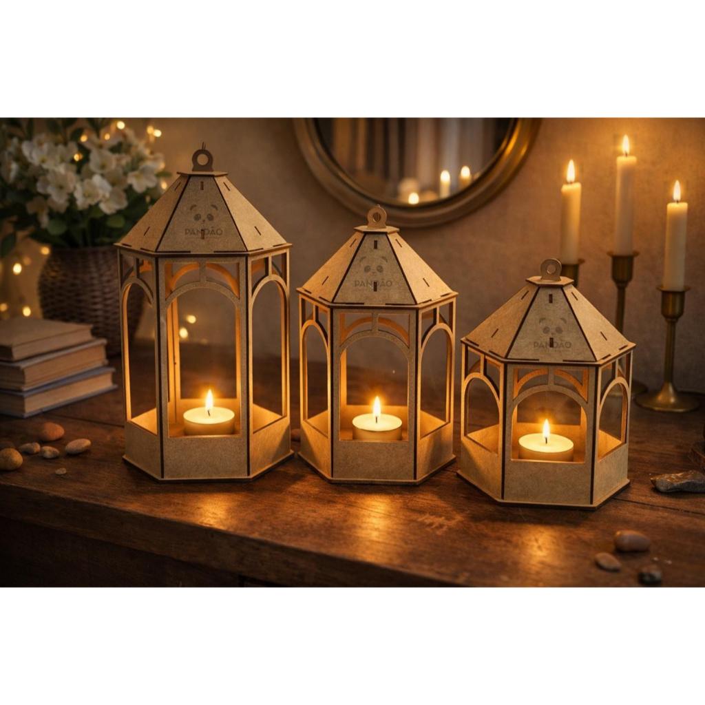 Luminaria de Mesa Porta Velas Decorativas Mdf Corte a Laser Preço Imperdivel em Oferta na Shopee