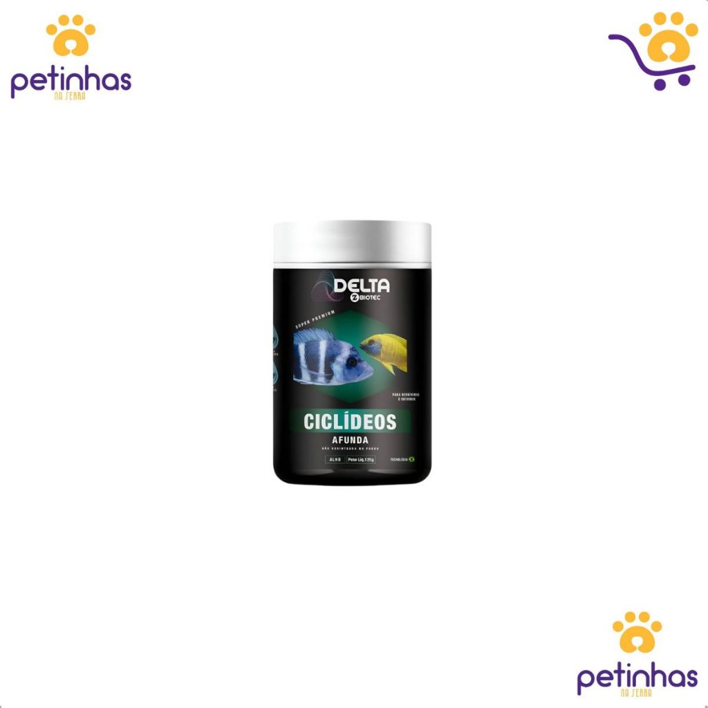 Ração Ciclídeos 125g Alimento Completo Para Peixes Ciclideos Nutrição Diária Saúde Aquário