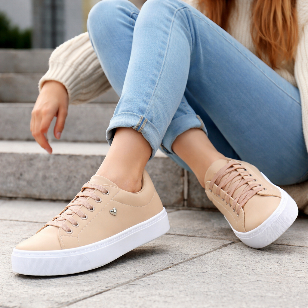 Tênis Feminino Casual Confortável Sapatenis Plataforma Leve Moda Atual Dia a Dia Estiloso