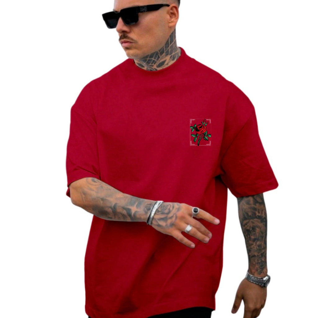 Camiseta Oversized Preta Masculina 100% Algodão Streetwear Treino Esportes Academia