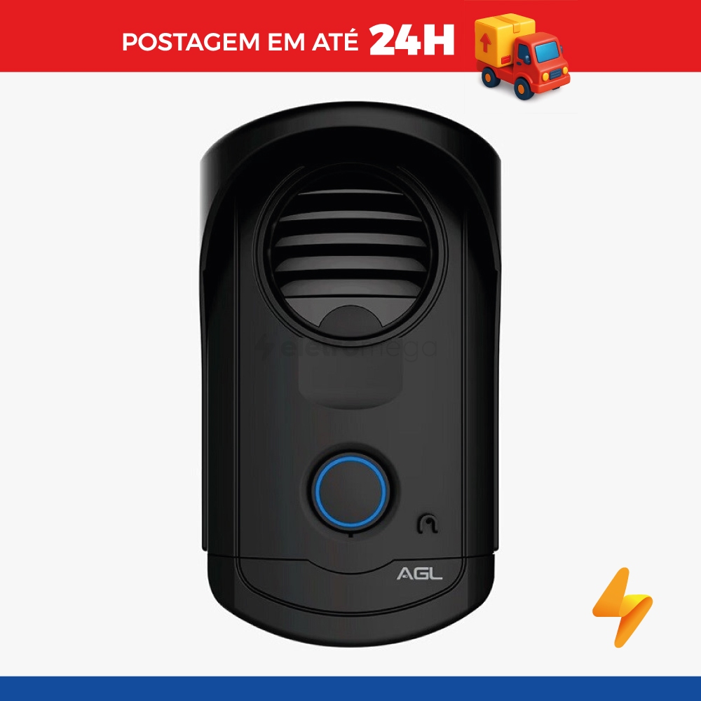 Porteiro Eletrônico Residencial Agl S100 Monofone Preto Abre Portão Elétrico Original