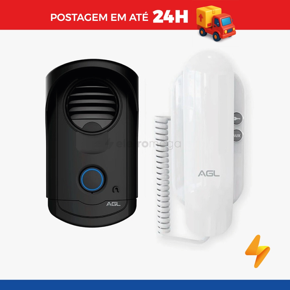 Porteiro Eletrônico Interfone Residencial Agl S100 Abre Fechadura Elétrica Original