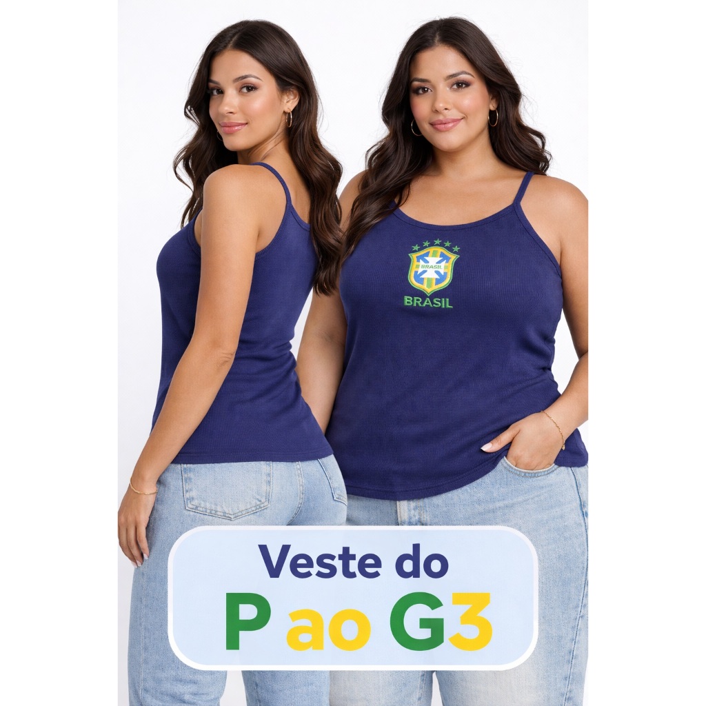Regata Feminina Alcinha  Brasil Canelada Premium do Slim ao Plus Size em Oferta na Shopee