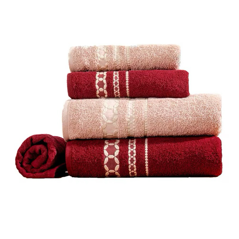 Kit Jogo Toalhas de Banho Conjunto 5 Peças Bordadas Algodão Alta Absorção Banho Rosto Piso Sultan