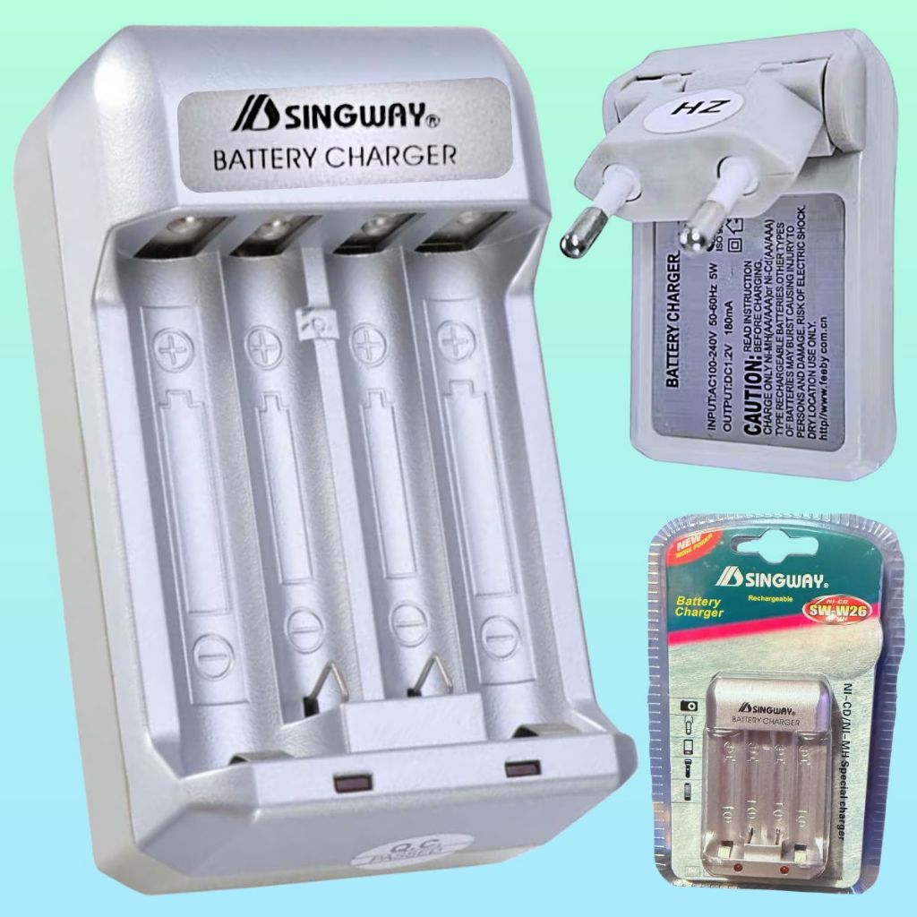 Carregador de Pilha Recarregável Rápido Bivolt AA / AAA em Oferta na Shopee