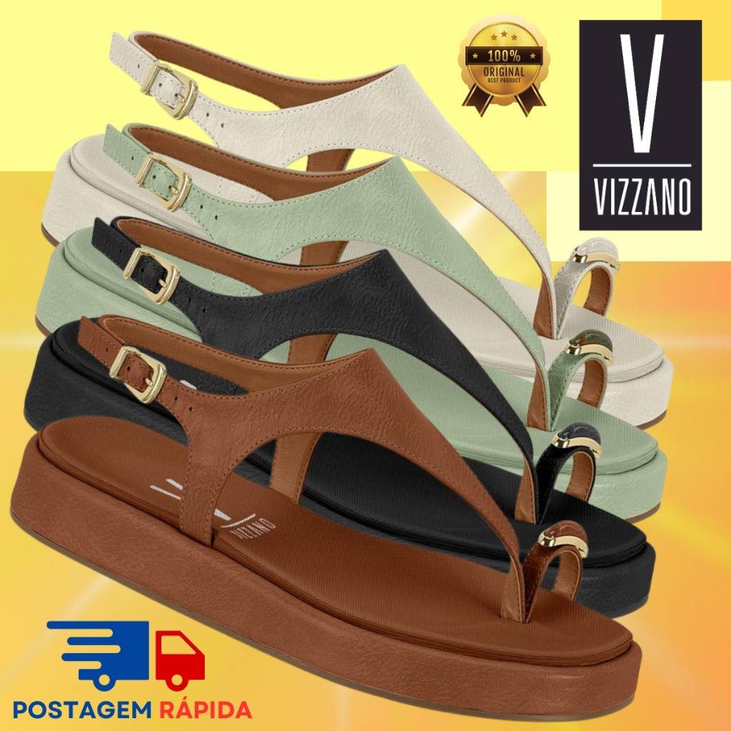 Sandalia Vizzano Anel Dedo Ring Toe Papete Birken Flatform Rasteira Super Confortável 6506127