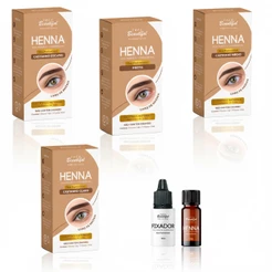 Kit de Henna Com Fixação Duradoura com 5 e 4 unidades Face Beautiful