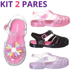 Kit 2 Pares Sandália Aranha Infantil Menina Confortável Criança Camin