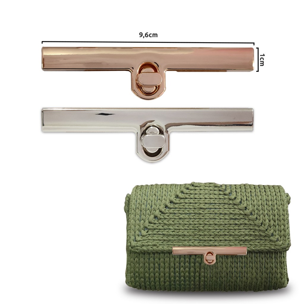 Fecho com torniquete 9,6cm para bolsa HYSK7006 arredondado com 1 unidade em Oferta na Shopee