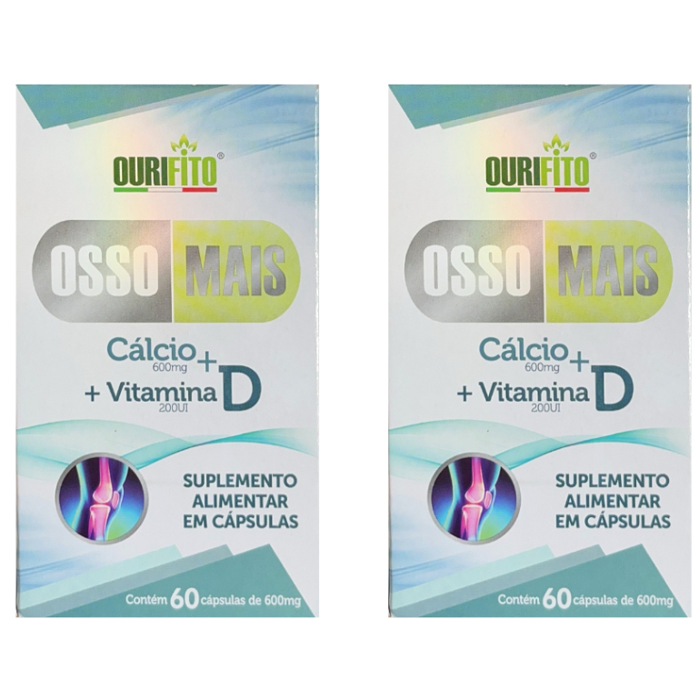 Osso mais Cálcio + Vitamina Com D 60 cápsulas de 600mg em Oferta na Shopee