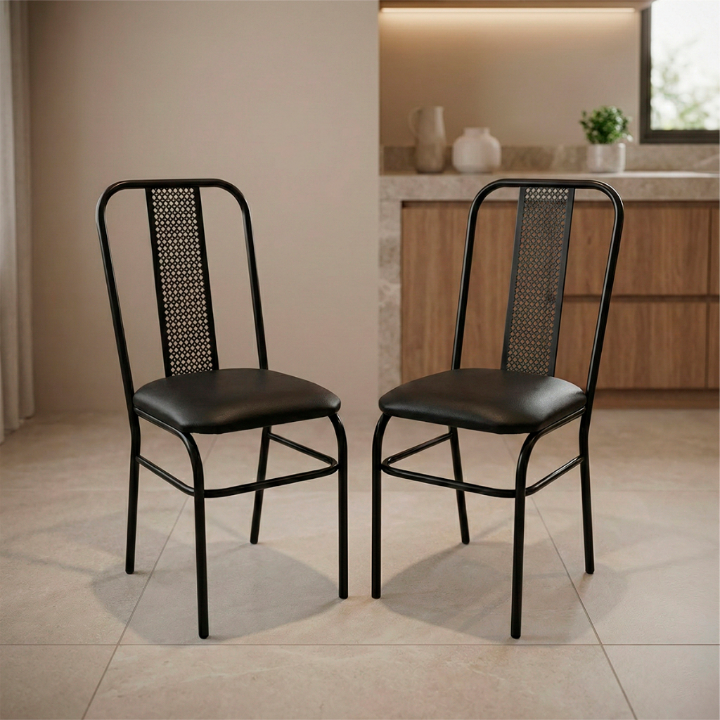 Cadeiras Tubulares para Jantar Cozinha 2 Unidades Reforçadas em Oferta na Shopee