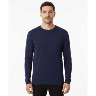 Camiseta Masculina Manga Longa Lisa Com punho 100% Algodão Trabalho Frio em Oferta na Shopee