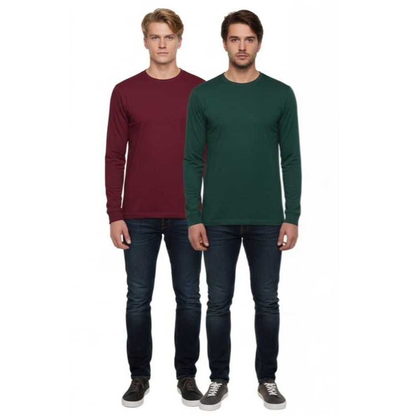 Kit 2 Camiseta Masculina Manga Longa com punho Lisa 100% Algodão Trabalho Frio em Oferta na Shopee