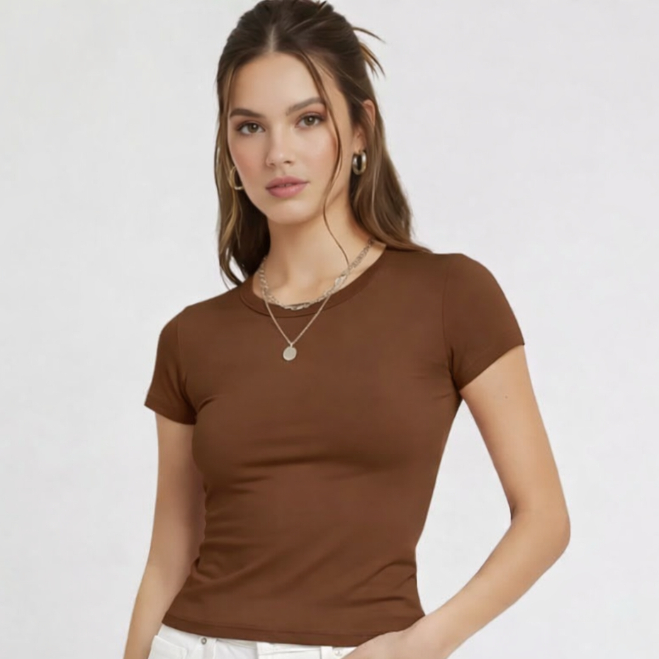 Blusas Baby Tee Manga Curta Baby Look Feminina Academia Suplex Microfibra Tendecia Blusinhas Blusa