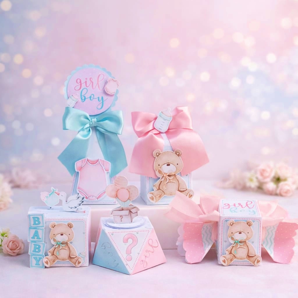Kit Chá Revelação Bebê Ursinho | Decoração Chá Revelação Menino ou Menina |Personalizados Festa Baby