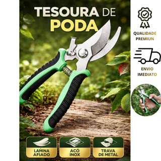 TESOURA DE PODAR PLANTAS PODA JARDIM FLORES EMBORRACHADO GRANDE AFIADA TESOURAS VERDE DE JARDINS CORTAS PLANTAS TRAVA em Oferta na Shopee