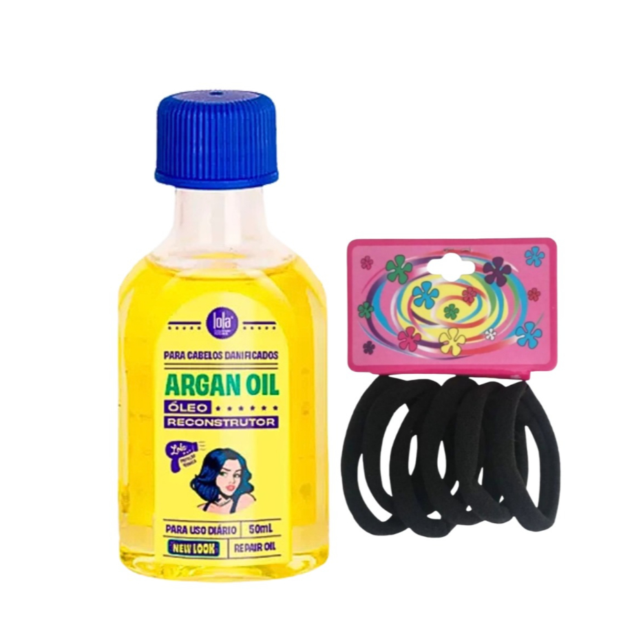 Óleo de Argan Lola Cosmetics 50ml + Kit 6 Rabicos