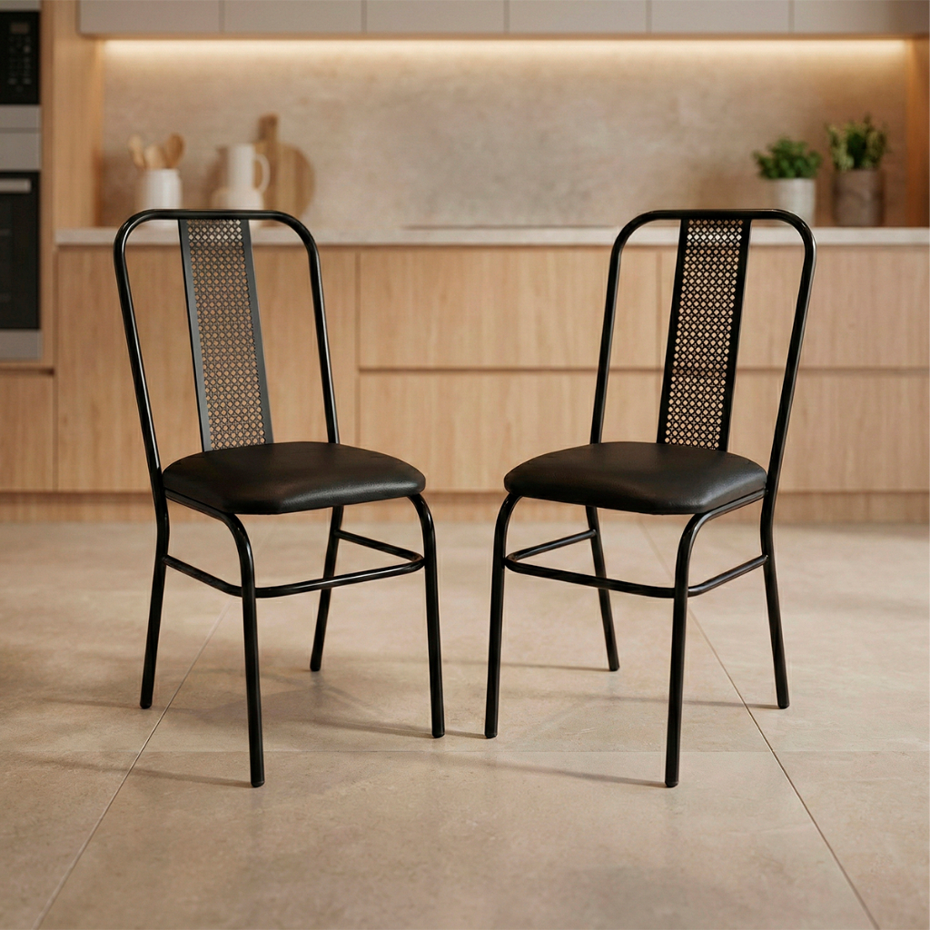 Kit 2 Cadeiras de Jantar Tubular Estofada para Cozinha Sala de Jantar Área Gourmet em Oferta na Shopee