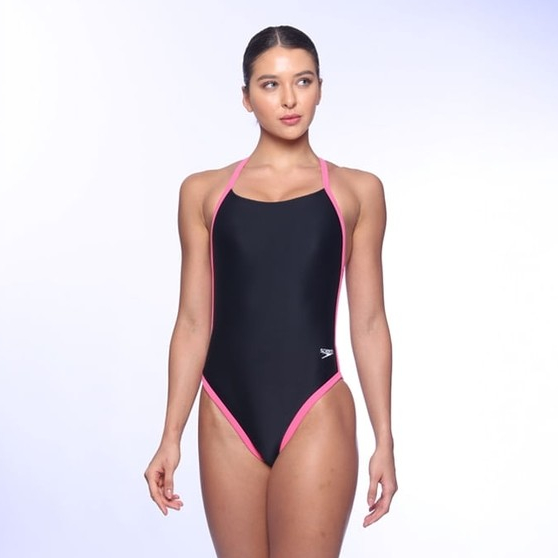 Maiô New Cross Média Recorte Speedo Lazer ou Treinos - ROSA PRETO