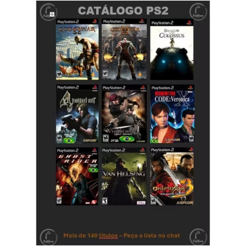 Combo 15 Jogos de PS2 à Sua Escolha em Oferta na Shopee