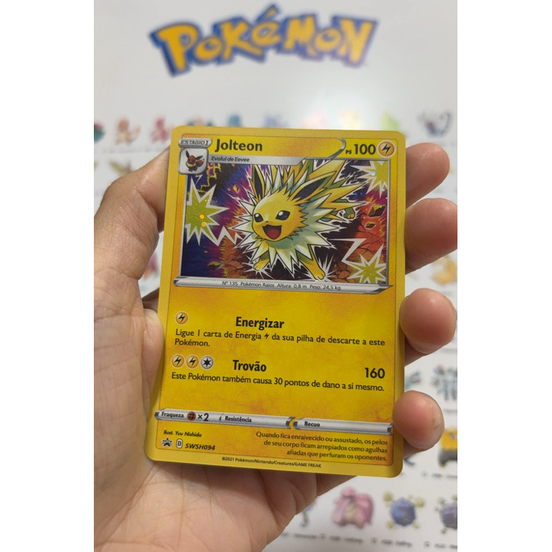 Carta Pokémon Jolteon SWSH094 – Brilhante Foil – Original Copag