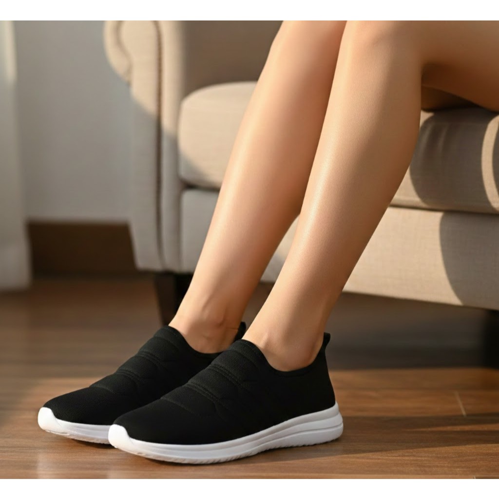 tênis meia feminino calce fácil casual confortável bordado Ortopédico em Oferta na Shopee