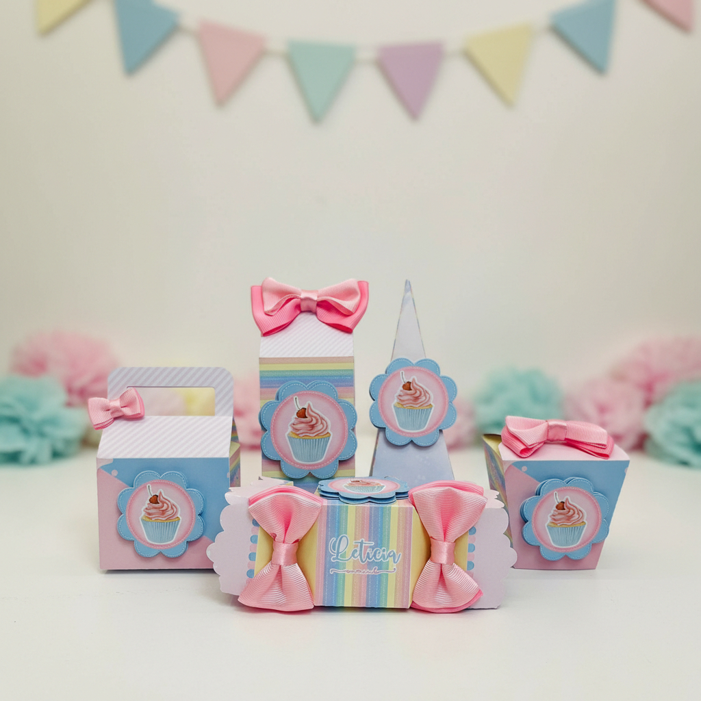 Kit Festa Confeitaria PEGUE E MONTE - caixinhas personalizadas - Lembrancinha de Aniversário Infantil
