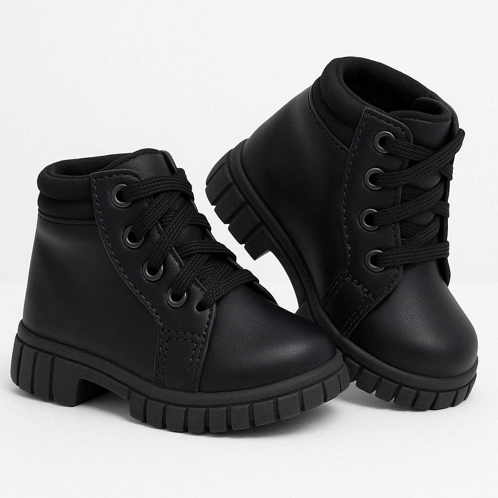 Bota Infantil Coturno Unissex Cano Curto Inverno Confortável Macia Leve Antiderrapante Dia a Dia