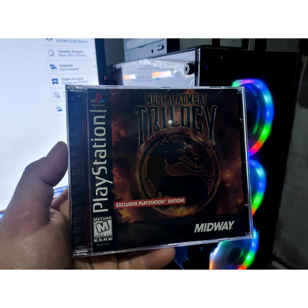 MORTAL KOMBAT TRILOGY PLAYSTATION 1 JOGO PATCH IMPRESSÃO NA MIDIA