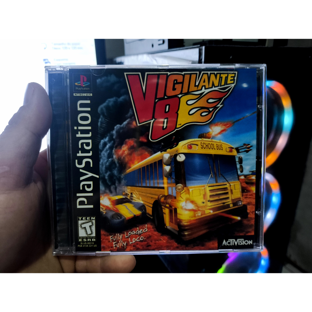 VIGILANTE 8 PLAYSTATION 1 JOGO PATCH IMPRESSÃO NA MIDIA