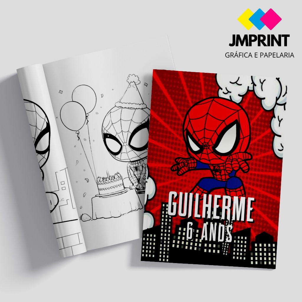 Mini Livro de Colorir Personalizado Lembrancinha Aniversário Homem Aranha Baby em Oferta na Shopee