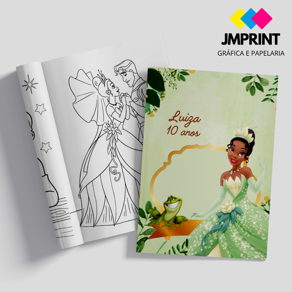 Mini Livro de Colorir Personalizado Lembrancinha Aniversário Princesa Tiana em Oferta na Shopee