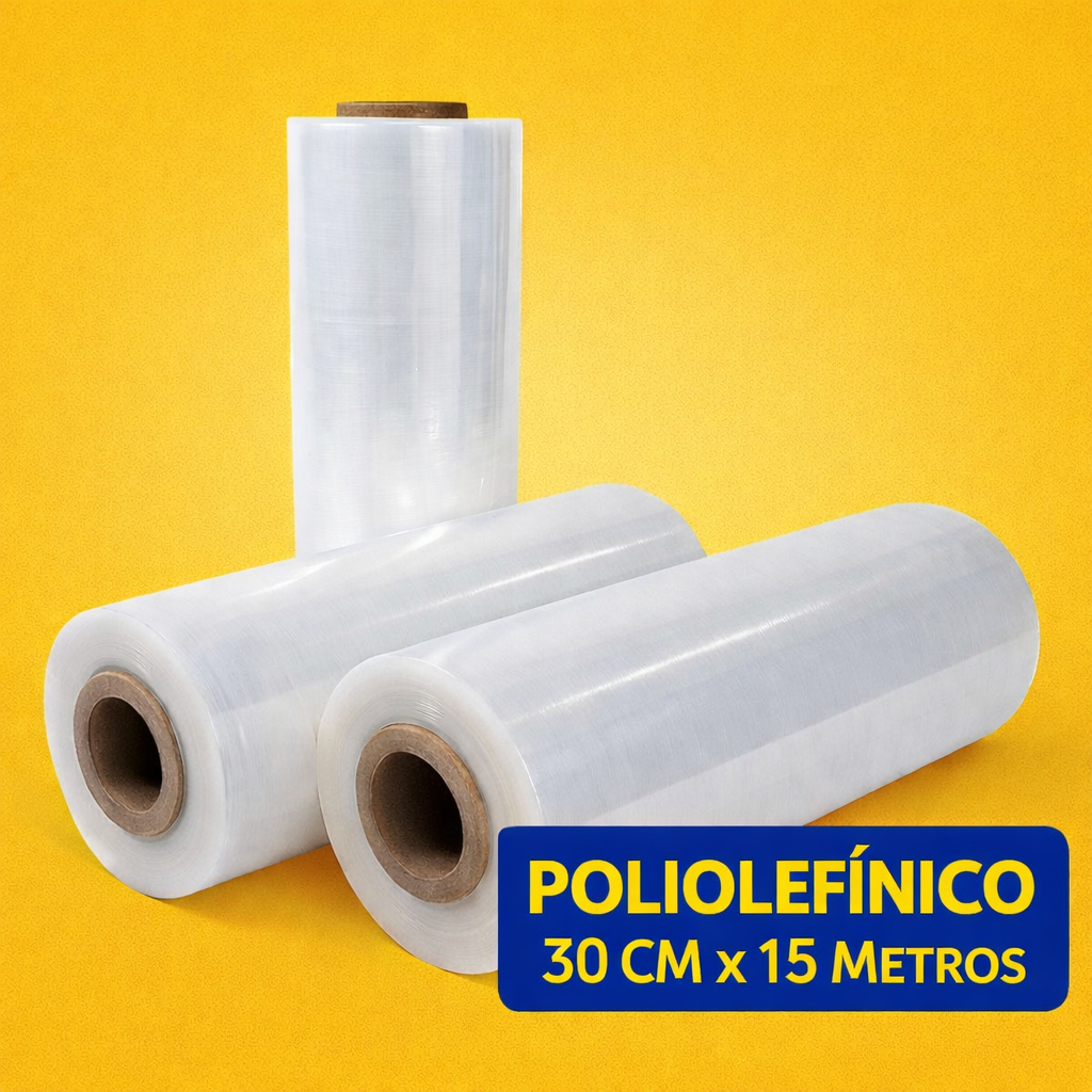 Plástico Filme Poliolefínico Termo Encolhivel 30cm X 15m Rolo Bobina Embalagem