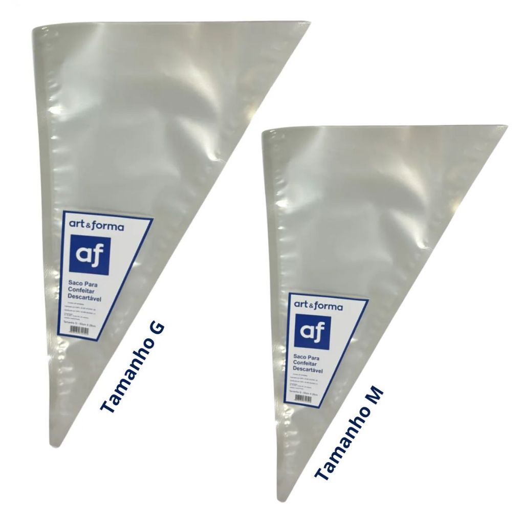 Kit 2x Pacotes Manga Saco p/ Confeitar Descartável Tamanho M e G 100 Und Alta Resistência Art Forma