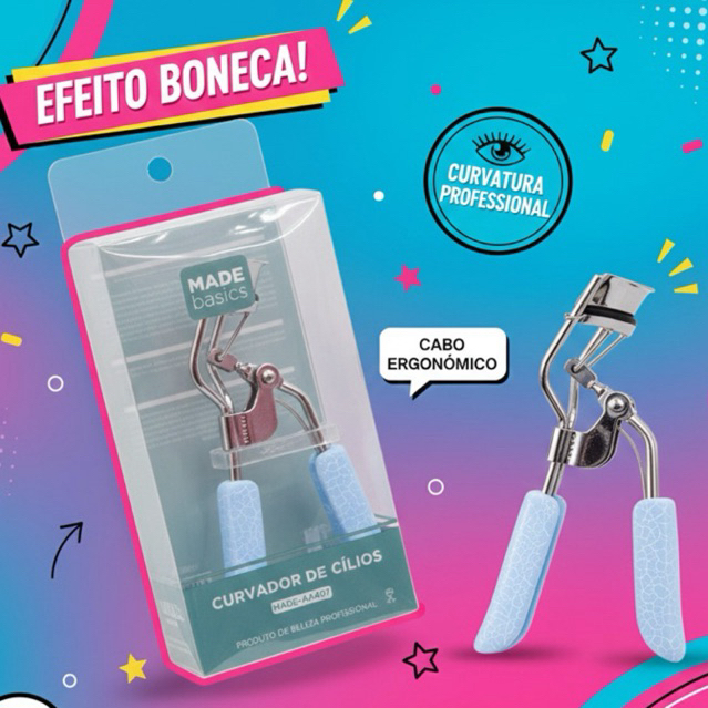 Curvador de Cílios Profissional Made Basics – O Segredo do Olhar de Boneca curvex