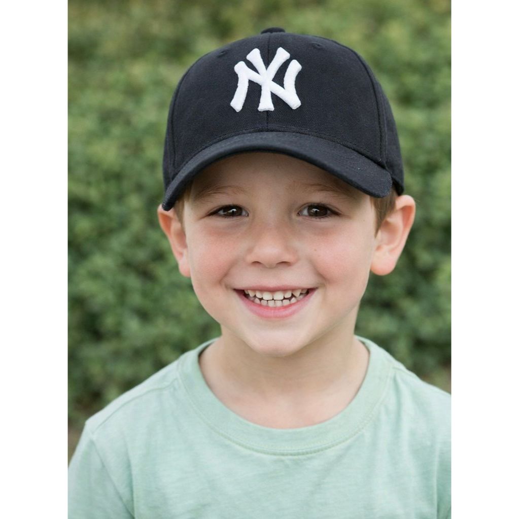 Boné INFANTIL NY Aba Curva Preto Com Branco Tradicional em Oferta na Shopee