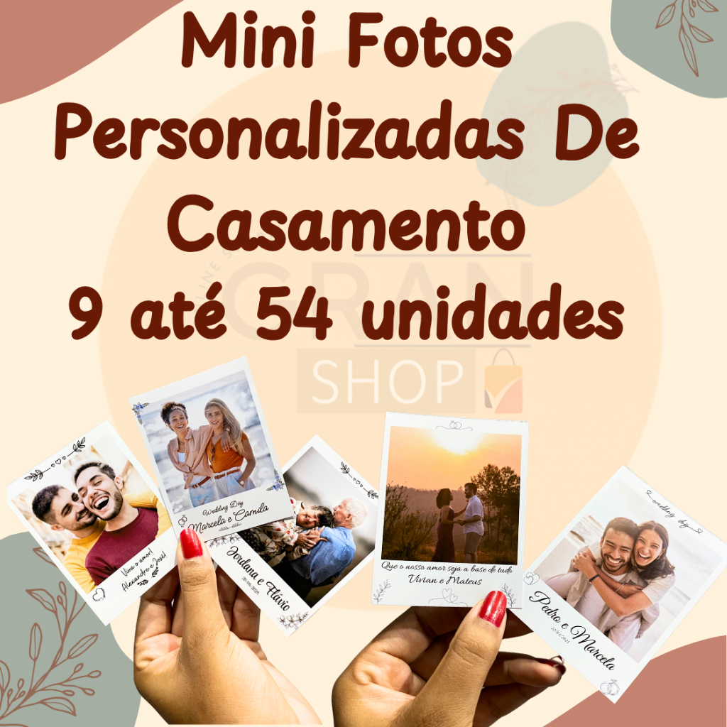 Mini Fotos Personalizadas De Casamento 9 a 54 Unidades em Oferta na Shopee
