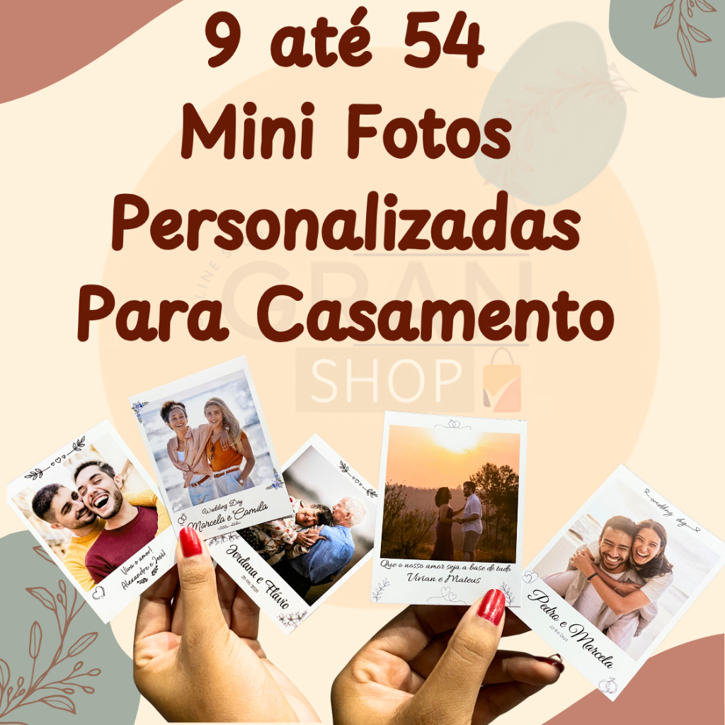 9 até 54 Mini Fotos Personalizadas Para Casamentos, lembrancinha, batizado em Oferta na Shopee