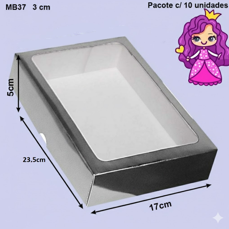 Embalagem MB37 em papel Laminado Colorido 300G - 23,5x17x5,5 cm - Pacote com 10 unidades em Oferta na Shopee