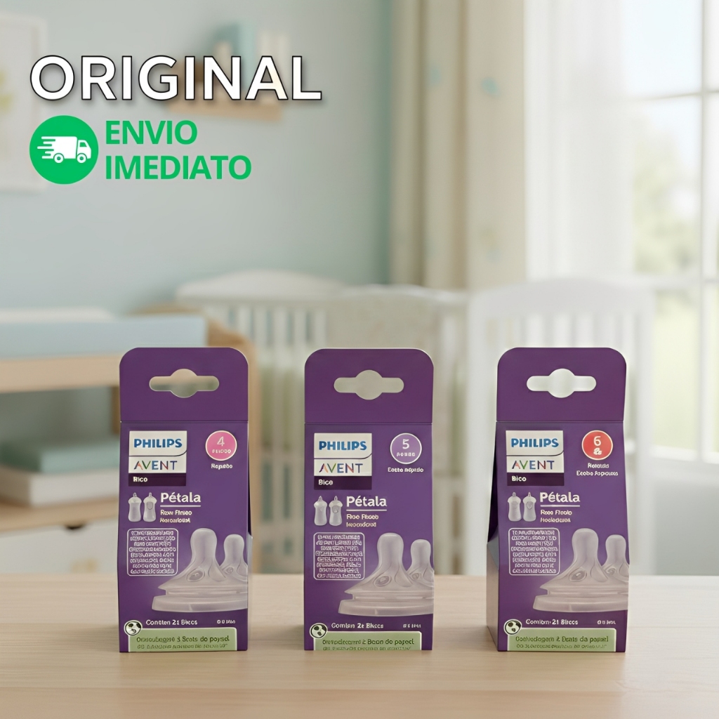 KIT 2 Bicos de Mamadeira Pétala 3M+ 6M+ - PHILIPS AVENT ORIGINAL