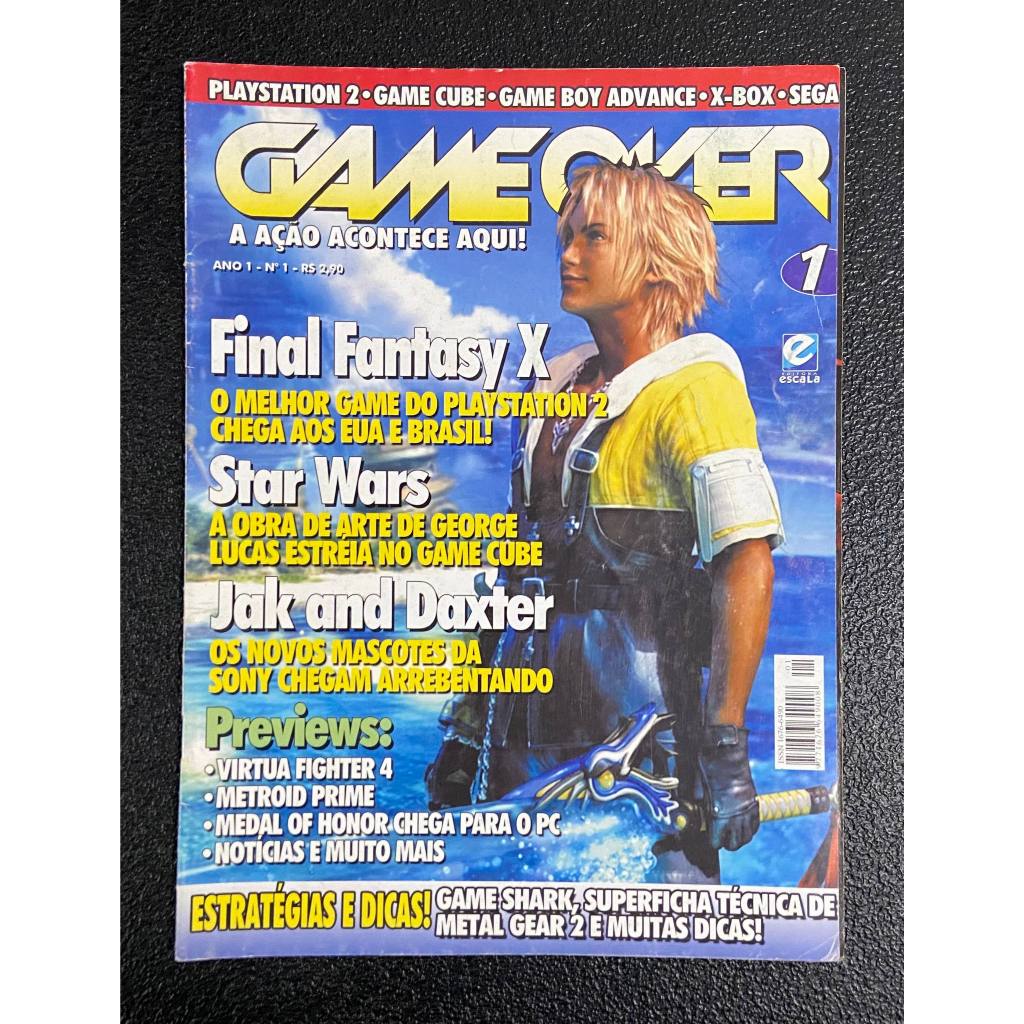 Revista Game Over Nº1 - Final Fantasy X, Metal Gear Solid 2 - GameShark Jade Cocoon 2 e + Editora Escala