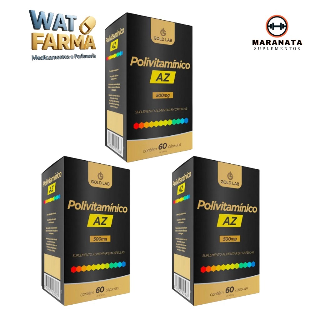 Kit 3 Polivitamínico Gold Lab AZ 60 cápsulas Gold Lab Premium