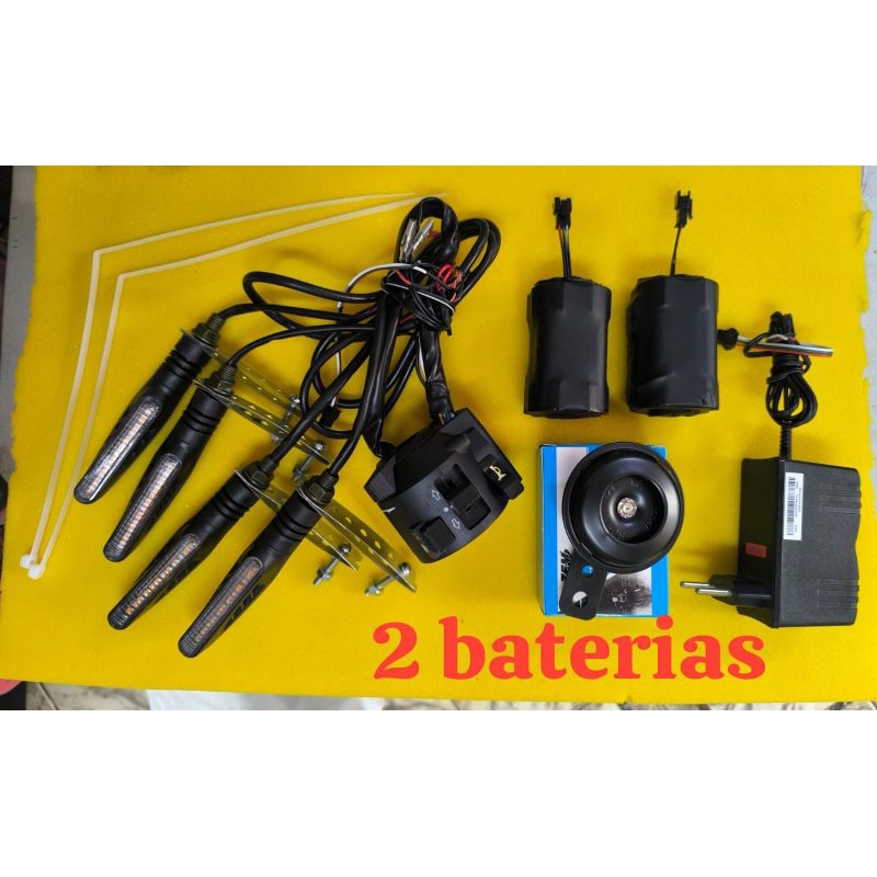 kit completo para motorizada ou não - buzina+seta+pisca alerta Bateria recarregável,durável e resistente a água