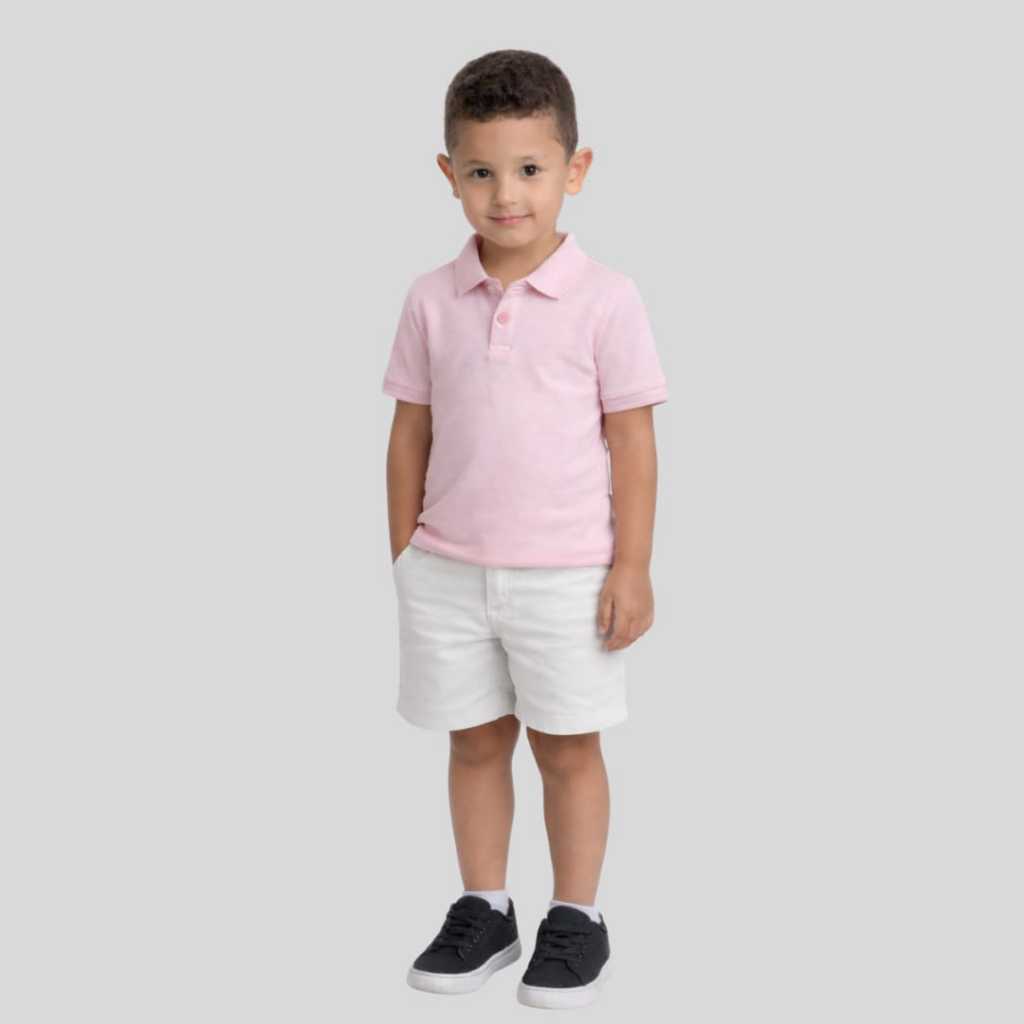 Camisa Gola Polo Infantil e Juvenil Manga Curta Bebê Menino  Algodão de alta Qualidade