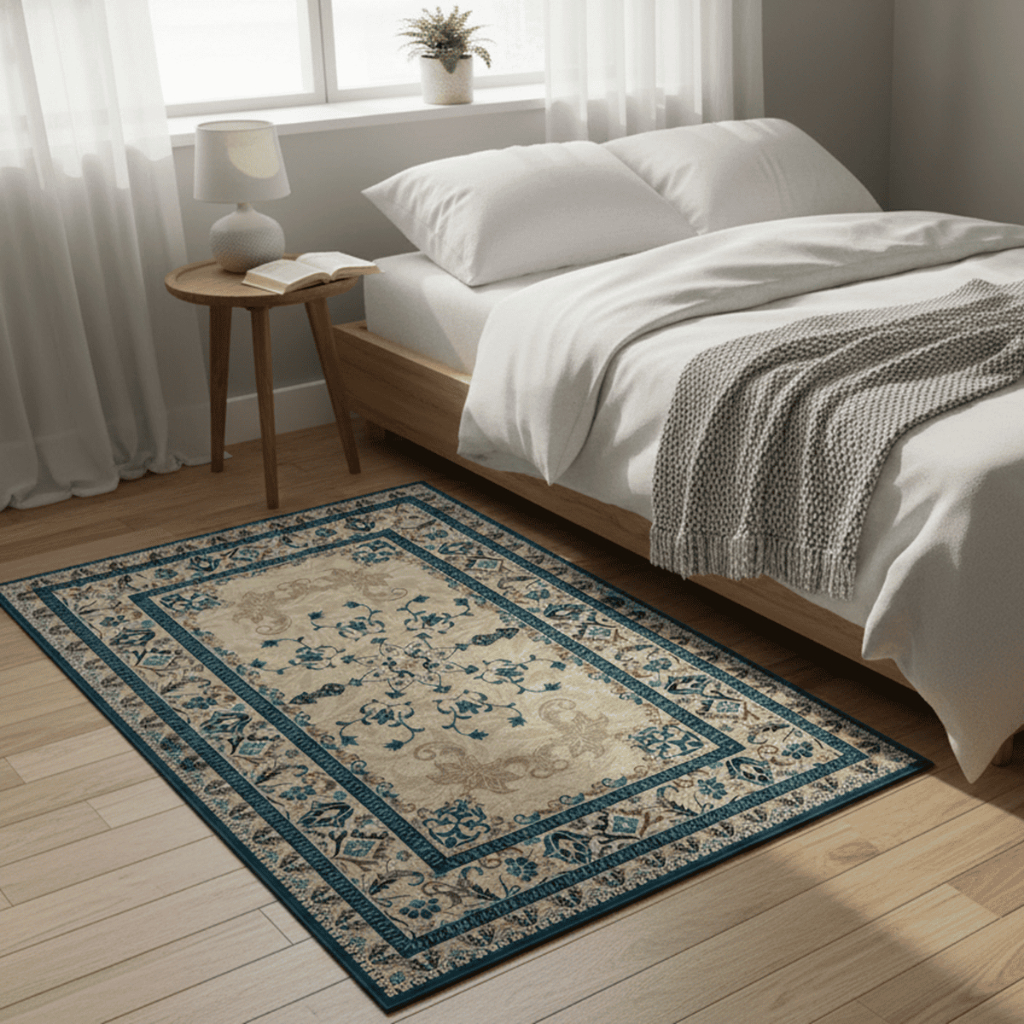 Tapete Persa Quarto Sala Estampa Digital Quadrado 1,30m X 0,95m Antiderrapante em Oferta na Shopee