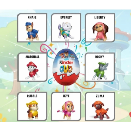 Patrulha Canina Kinder Ovo - Miniaturas Colecionáveis para Crianças