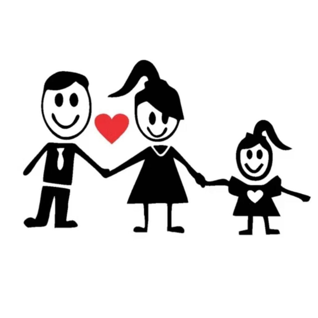 Adesivo Familia Feliz Casal Executivo e Menina
