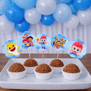 Topper de docinhos ou cupcake BEBEFINN BABY SHARK /tags  BEBEFINN BABY SHARK em Oferta na Shopee