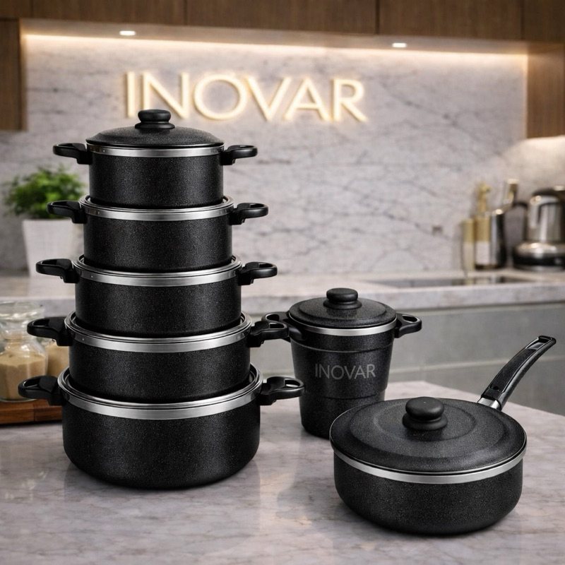 Jogo de Panela em Alumínio Resistente e Durável Conjunto de Caçarola Kit Craqueado em Oferta na Shopee